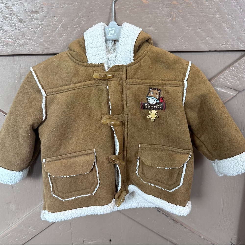 Vintage Baby Boy Western Sherpa Jacket